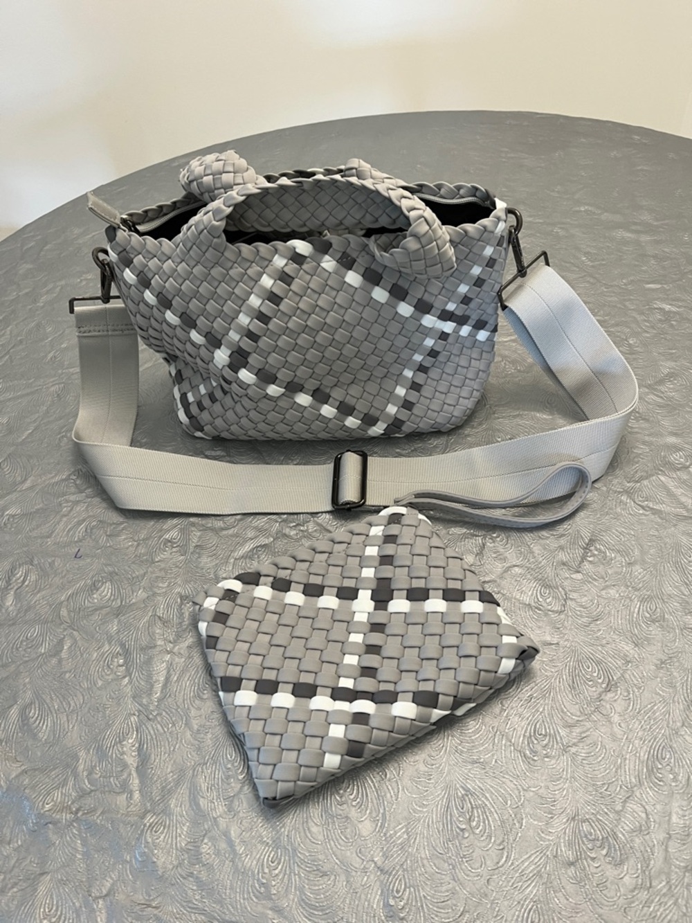 Haute Shore Mark Aspen woven tote with matching wristlet